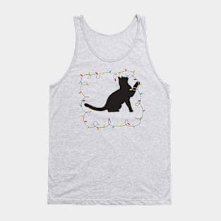 Christmas Lights Kitty Tank Top